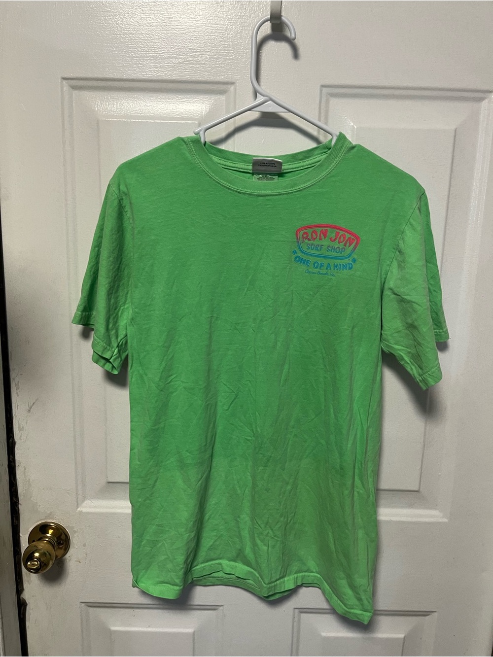 Ron Jon Bright Green Short Sleeve Surf Tee size small